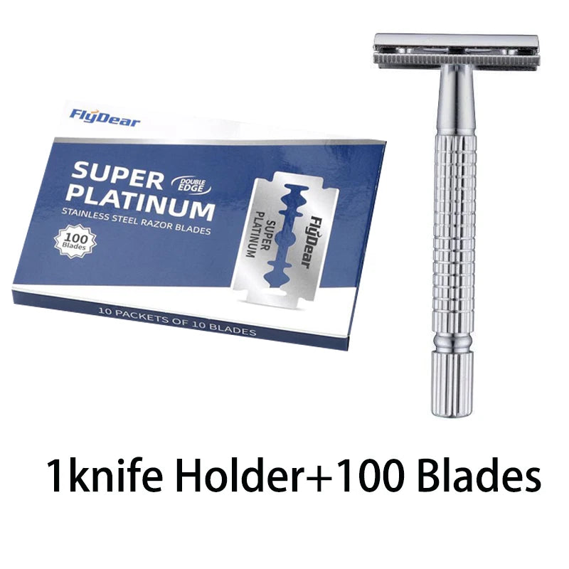 Razor Stainless Steel Double-Blade Razor Razor Razor Old Fashioned Razor Manual Shaving for Men