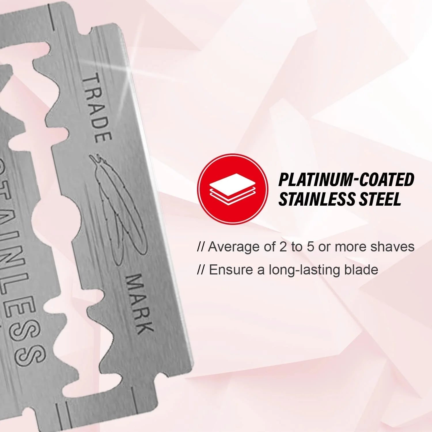 Double Edge Safety Razor Blades - (50 Count) - Platinum Coated Hi - Stainless Steel Razor Blades - Fits Most Safety Razors - Super Sharp for Close Shaves - Japanese Quality - Smooth Shave