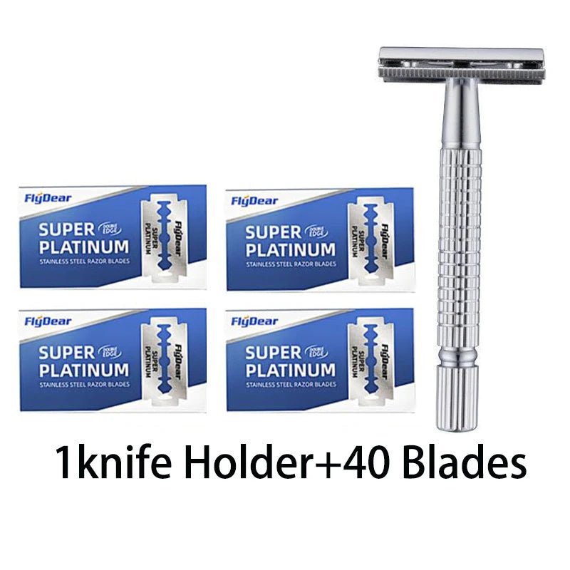 Razor Stainless Steel Double - Blade Razor Razor Razor Old Fashioned Razor Manual Shaving for Men - Smooth Shave