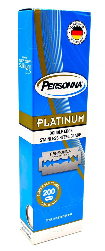 200 TWO HUNDRED Platinum Double Edge Razor Blades - Made from Swedish Steel - Smooth Shave