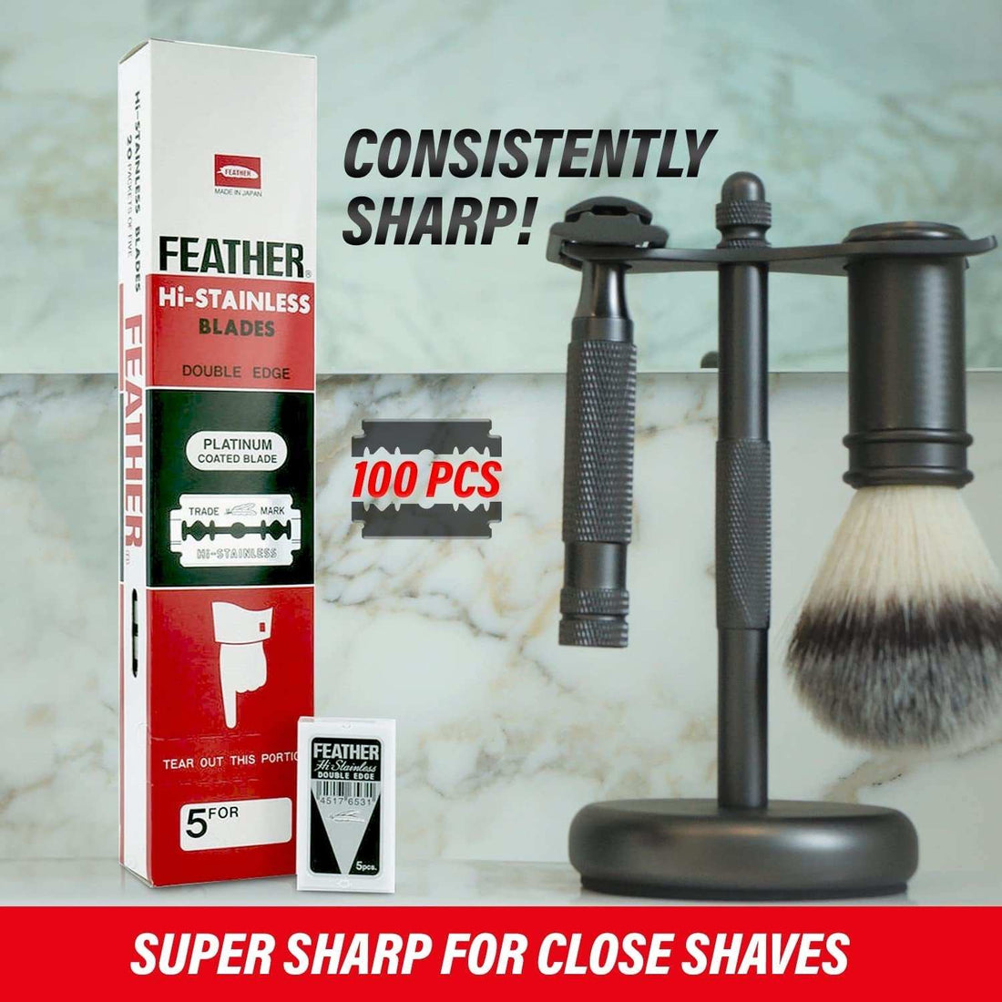 Double Edge Safety Razor Blades 100 Count - Smooth Shave